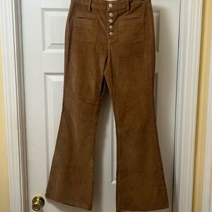 Vanilla Star Corduroy Flare Pants in Warm Brown